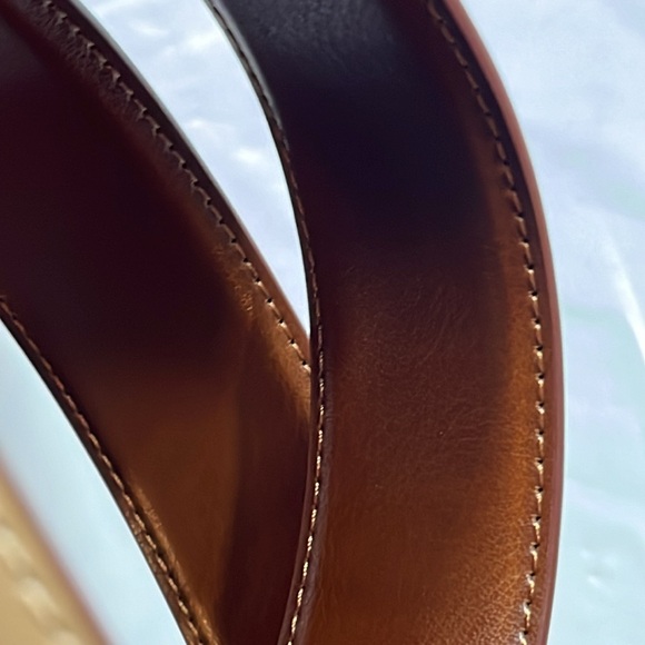 BELTOX FINE TAN/BROWN BELT black buckle Reversible SMOOTH LEATHER 46-50”, 120cm - Picture 8 of 8